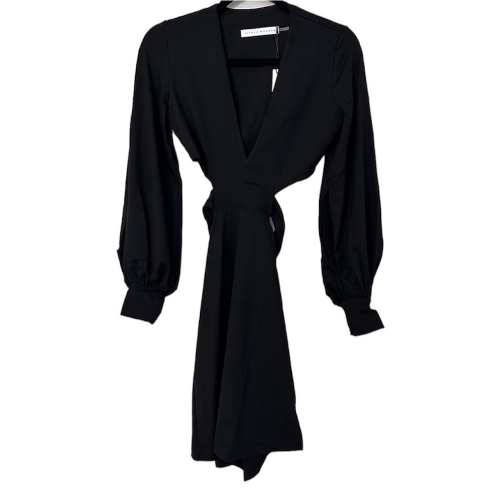 NWT Susana Monaco Black Deep V-Neck Cut out Back Dress Size Small - Picture 3 of 13